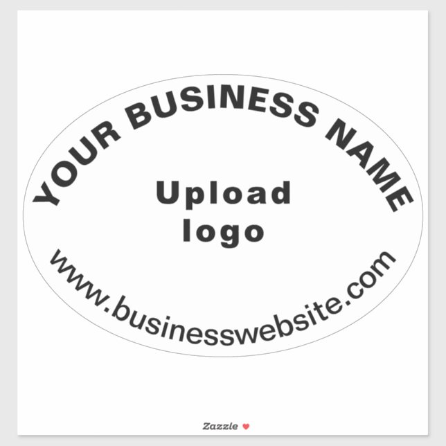 Business Website on White Large Oval Shape Vinyl Sticker (Sheet)