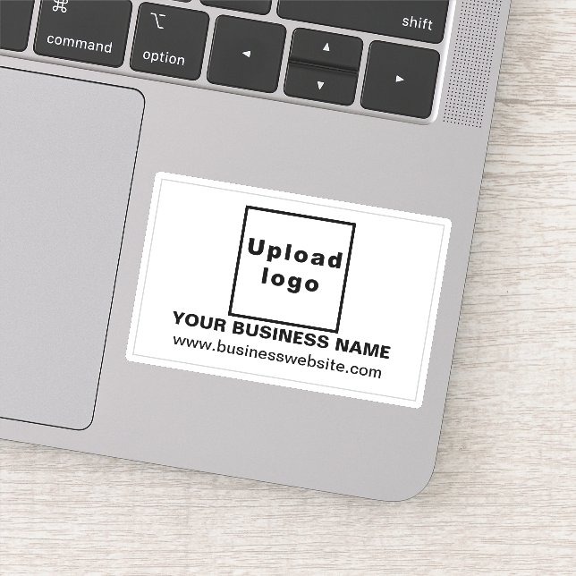 Business Website on White Rectangle Vinyl Sticker (Detail)