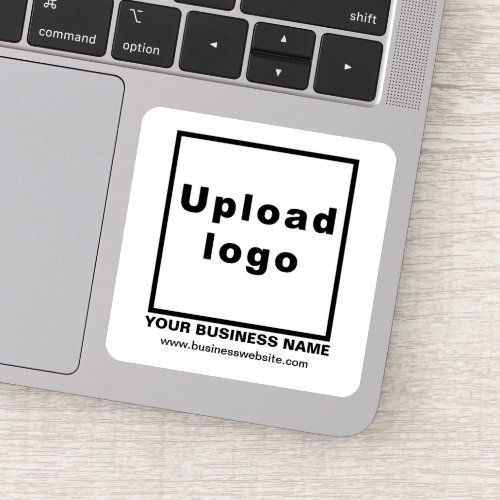 Business Website on White Square Vinyl Sticker