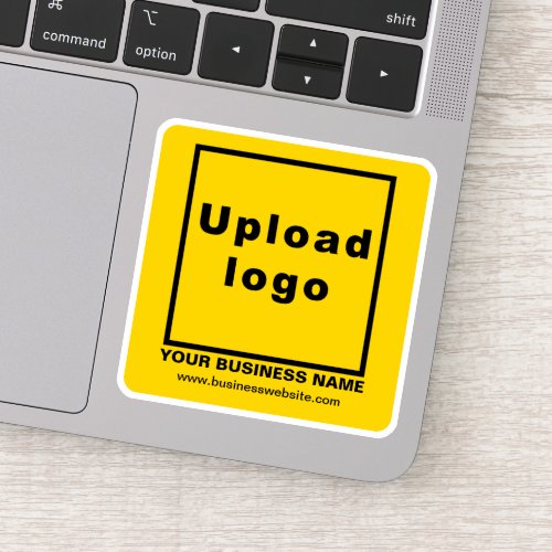 Business Website on Yellow Square Vinyl Sticker