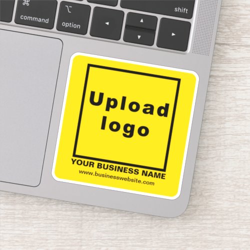 Business Website on Yellow Square Vinyl Sticker