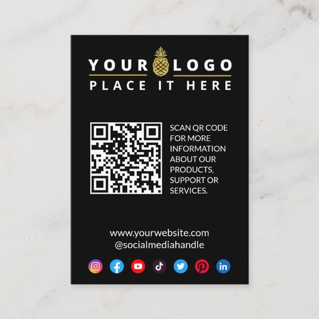 Business Website QR Code Logo Enclosure Card (Front)