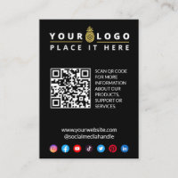 Business Website QR Code Logo Enclosure Card