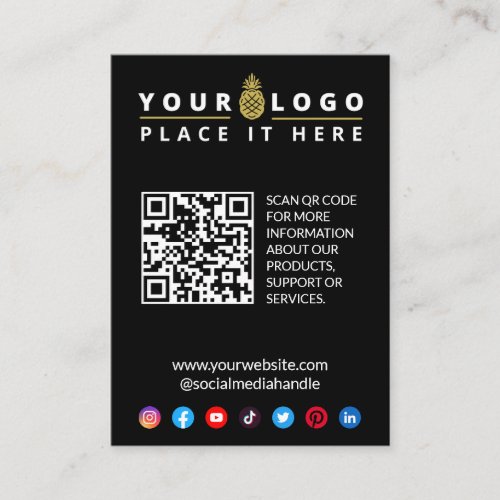 Business Website QR Code Logo Enclosure Card