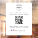 Business Website | QR Code Scan Me Minimal White Window Cling