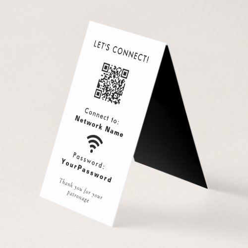 Business Website Wifi Connection Password QR Code Business Card
