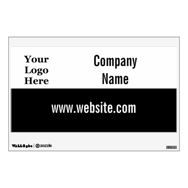 Business Website & Your Logo Here Template Wall Decal (Front)