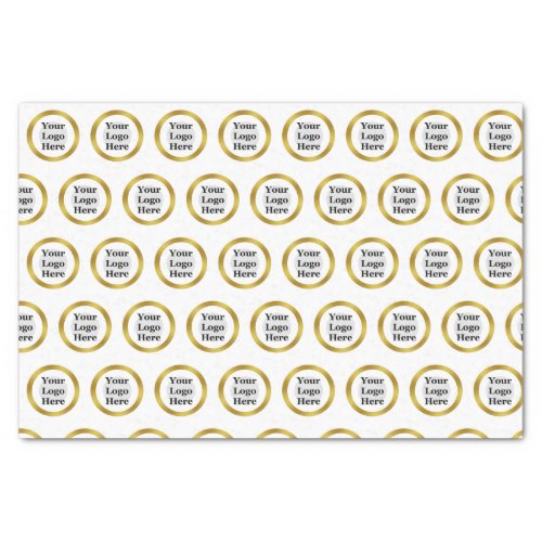 Business White and Gold Elegant Your Logo Here Tissue Paper