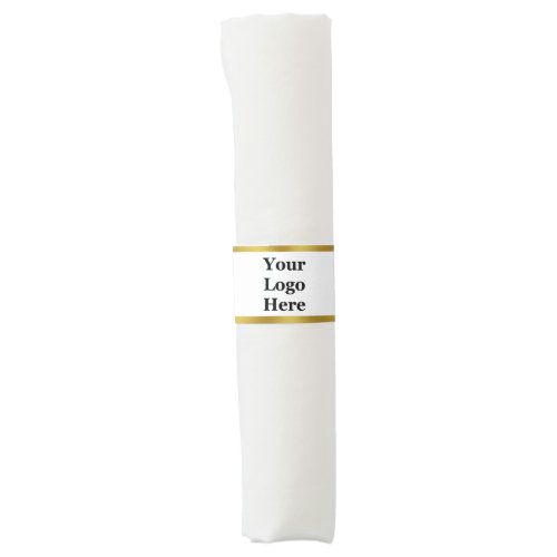 Business White and Gold Your Logo Here Template Napkin Bands
