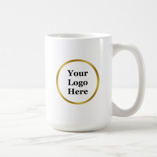 Business White and Gold Your Logo Template Coffee Mug