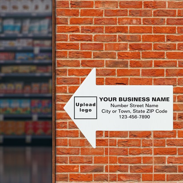 Business White Arrow Shape Yard Sign (Advertise your business. Your business brand on white arrow shape yard sign.)