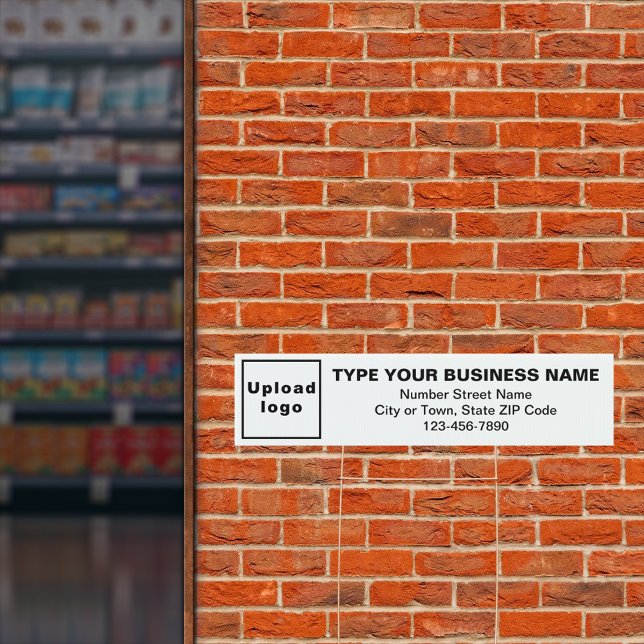 Business White Long Rectangle Yard Sign (Advertise your business. Your business brand on white long yard sign.)