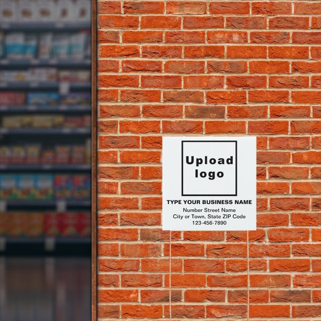 Business White Small Square Yard Sign (Advertise your business. Your business brand on white square yard sign.)