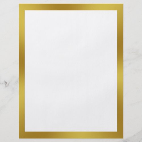 Business White with Gold Border Blank Flyer