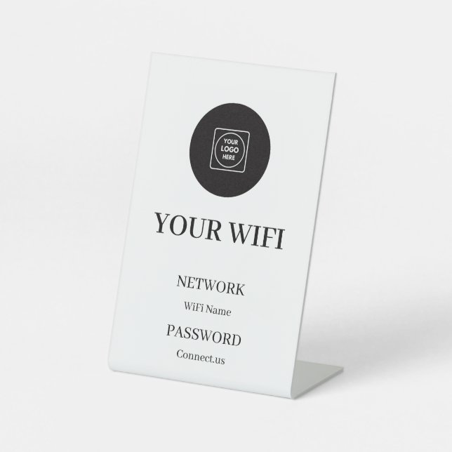 Business WiFi Code Logo Display Pedestal Sign (Front)