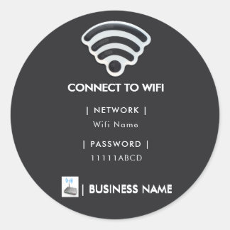 Business Wifi Morden Network Pedestal Classic Round Sticker