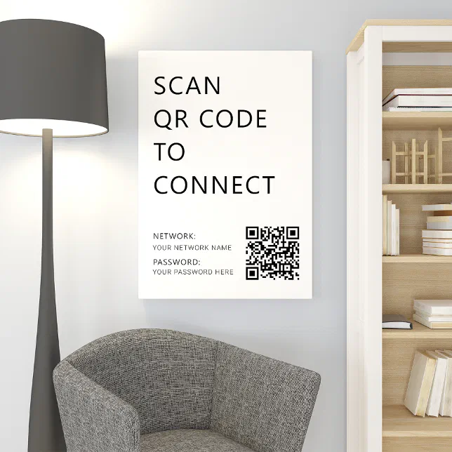 Business Wifi Network QR Code White Poster | Zazzle