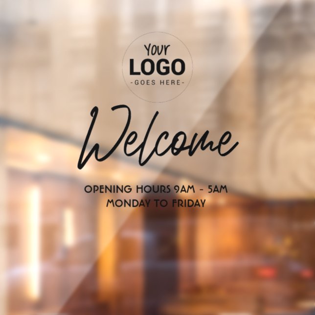 Business Window Cling with Welcome & opening hours (Sheet 2)