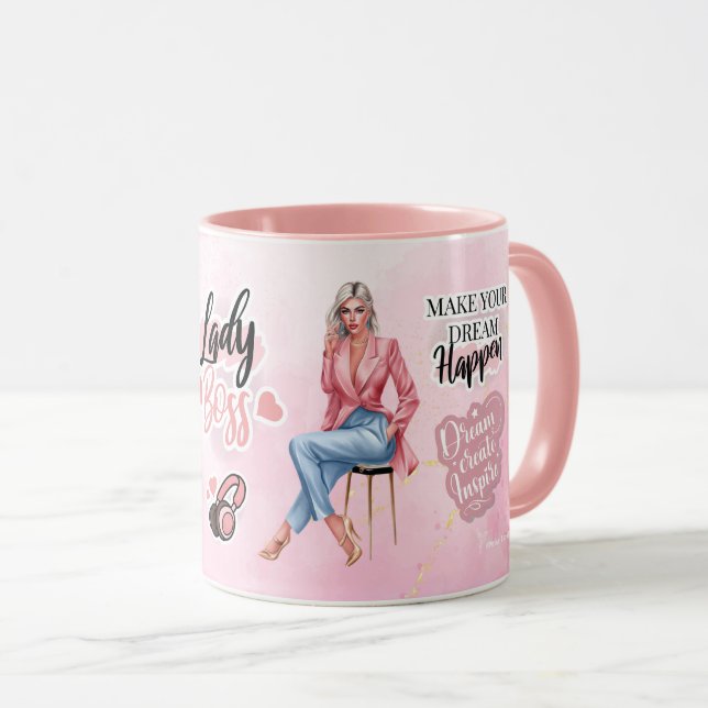 Business woman dreams and goals   mug (Front Right)