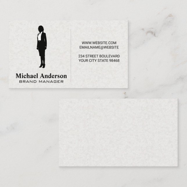 Business Woman Icon Business Card (Front/Back)
