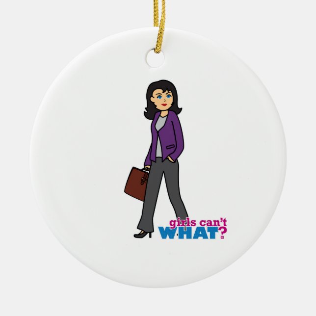 Business Woman - Medium Ceramic Ornament (Front)