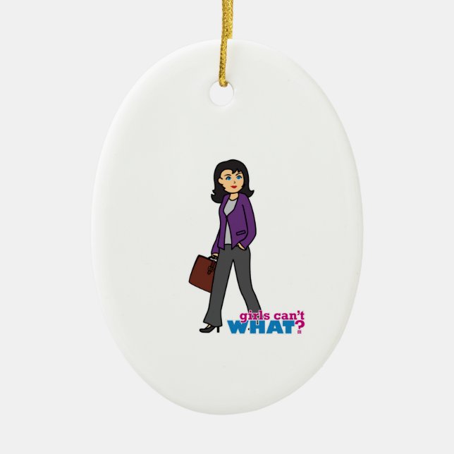 Business Woman - Medium Ceramic Ornament (Front)
