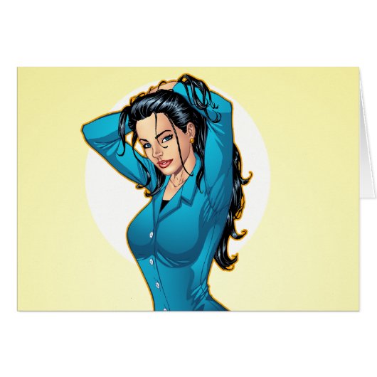 Business Woman Pulling Her Hair Up and Ready to Go (Front Horizontal)