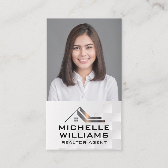 Business Woman | Real Estate Logo Business Card (Front)