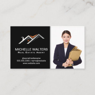 Business Woman   Real Estate Logo Business Card