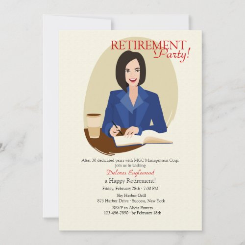 Business Woman Retirement Party Invitation