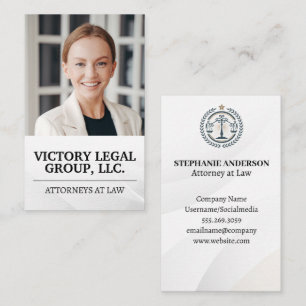 Business Woman Smiling   Law Justice Logo Card