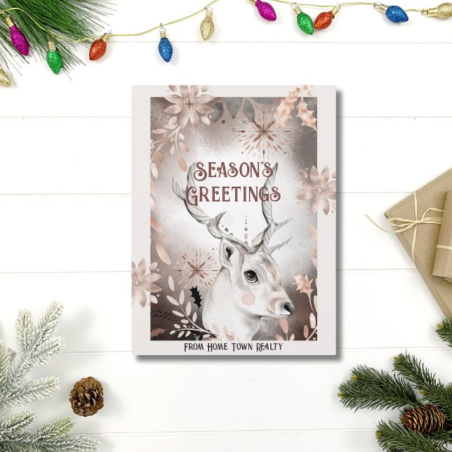 Business Woodland Seasons Greetings Christmas Card (Elegant Business Corporate Christmas Card)