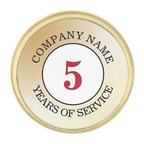 Business Years of Service Award Gold Finish Lapel Pin