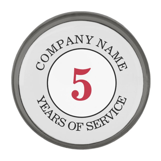 Business Years of Service Award Gunmetal Finish Lapel Pin (Front)
