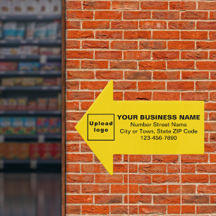 Business Yellow Arrow Shape Yard Sign