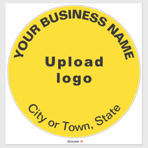 Business Yellow Color Round Shape Vinyl Sticker