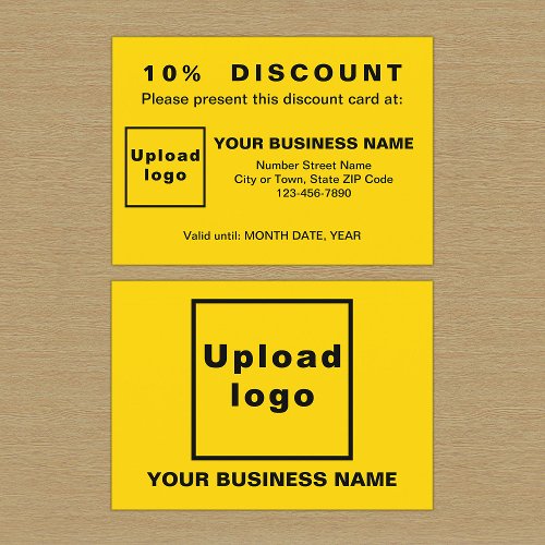 Business Yellow Discount Card