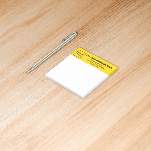 Business Yellow Heading White Square post it note