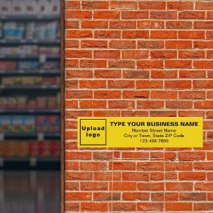 Business Yellow Long Rectangle Yard Sign
