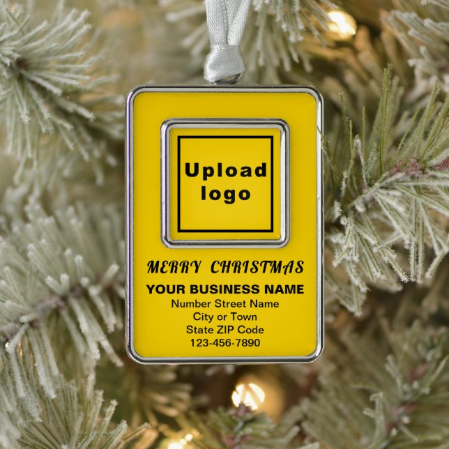 Business Yellow Portrait Rectangle Framed Christmas Ornament (Tree)