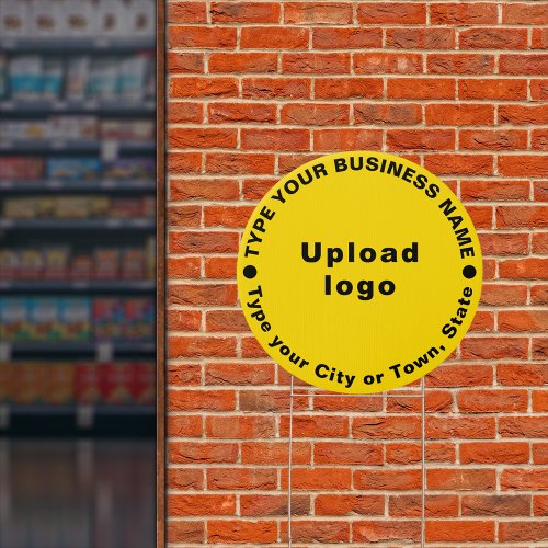 Business Yellow Round Yard Sign