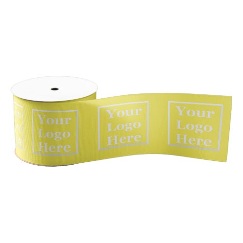Business Yellow Your Logo Here Template Grosgrain Ribbon