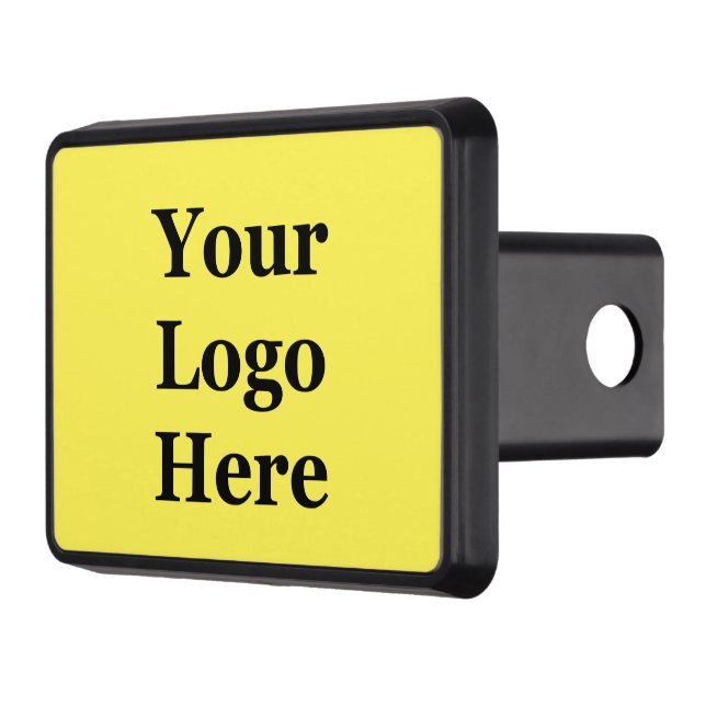 Business Yellow Your Logo Here Template Hitch Cover (Left)