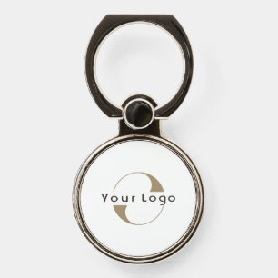 Business Your logo here Clean Simple Minimal White Phone Ring Stand