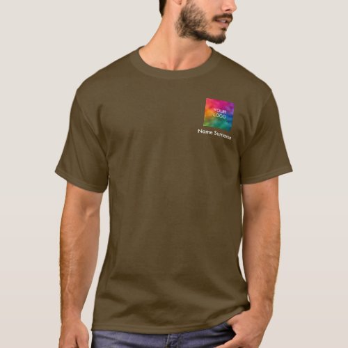 Business Your Logo Here Employee Mens Brown T_Shirt