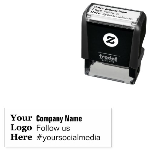 Business Your Logo Here Follow Us On Social Media  Self_inking Stamp