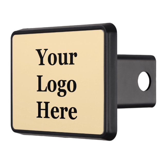 Business Your Logo Here for Peach Hitch Cover (Left)