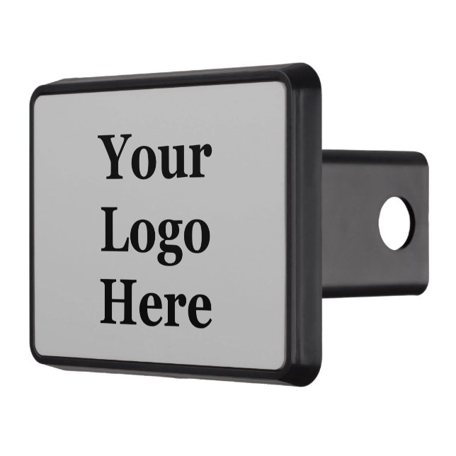 Business Your Logo Here Light Gray Template Hitch Cover (Left)