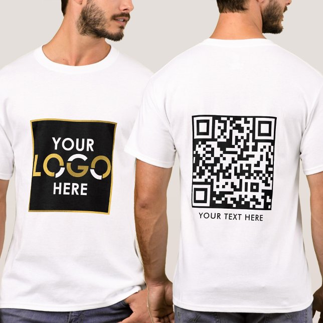 Business Your Logo Here QR Code & Text Promotional T-Shirt (Business Your Logo Here QR Code & Text Promotional T-Shirt)