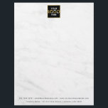 Business Your Logo Here Simple Modern Marble Letterhead<br><div class="desc">A "your logo here" design placeholder which can be replaced with your personalized custom business logo and text. A great marble design perfect for business office supplies,  marketing and branding. Simply upload your custom logo and create your own custom business logo letterhead.</div>